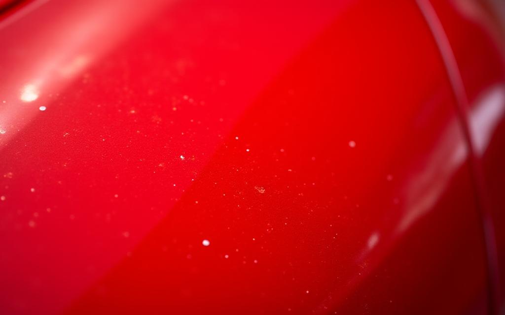 Before paint correction on a red Ferrari 488.